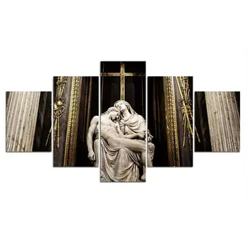 5 ks Kresťanské Náboženstvo Ježiša Dekor 5 Kusov Plátna Obrazov Plagát HD Tlač Č Zarámované Obrázky Moderné Abstraktné Umenie 5 Panel