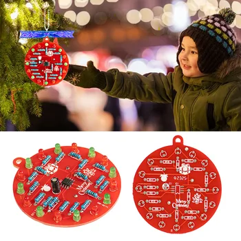 LED Vianočný Strom Dekorácie PCB Crcuit Ozdoby Spájkovanie Súprava Červená a Zelená Led Bliká na Spájkovanie Praxi urob si sám