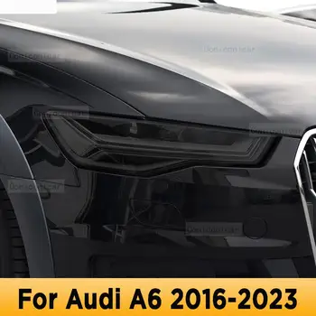 Auto Svetlometu Odtieň Anti-Scratch Údené Čierny Kryt TPU Ochranný Film Nálepky Na Audi A6 C8 2016-2023 Opravy Príslušenstvo