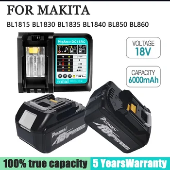 Makita 18V Batéria 6000mAh Nabíjateľná Náradie Batérii s LED Li-ion Výmena LXT BL1860B BL1860 BL1850 3A LED Nabíjačky
