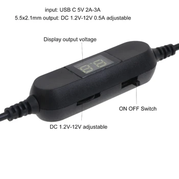 Univerzálna USB C-5.5x2.1mm 3V 4.5 V 6V 9V Napájací Kábel