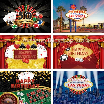 Avezano Las Vegas Pozadie Casino Gamble Červená Opona Poker Gold Glitter Happy Birthday Party, Fotografovanie Pozadí Photo Studio