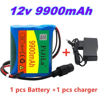 2022 Nový 12 V 9900 mAh 3S1P Batterie Au Lítia 18650 Batterie Au Lítium-Pack Ochrany Conseil Nabíjateľná+12.6v1A Chargeur
