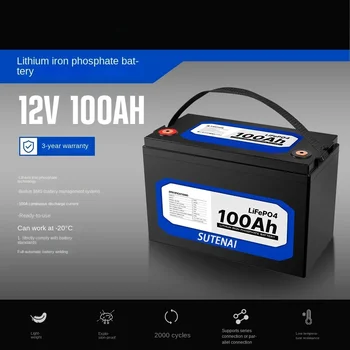 12V 100Ah Lítium Železa Fosfát Batérie LiFePO4 Vstavané BMS LiFePO4 Batérie pre Solárny Systém RV Dom Trolling Motora