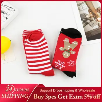 Červené Pančuchy Karikatúra Roztomilý Snehuliak dekoráciami v Strede Trubice Ponožky Slávnostné dámske Bavlnené Ponožky pánske Ponožky Vianočné Ponožky