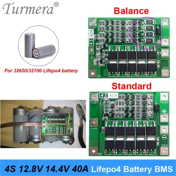 4S 40A 12.8 V 14,4 V 32650 32700 LiFePO4 batérie BMS lítium železa batérie ochrany doska s vyrovnávanie začať vŕtať Štandardné Vyváženie