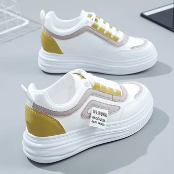 2023High soled biele topánky pre školy dievčatá