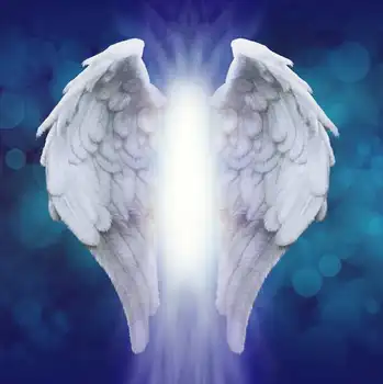 Anjelské Krídla Svetlo Modrá Bokeh foto pozadie polyester alebo Vinyl tkaniny Vysokej kvality Počítač tlač deti deti pozadí