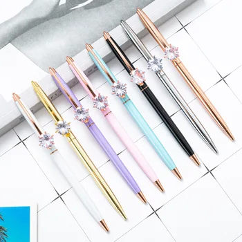 16pcs Guľôčkové pero diamond cartoon tvarované tip diamond pero módne elektrolyticky pokrývajú páky guľôčkové pero