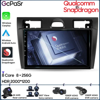 Autorádio Qualcomm Android 13 Pre Ford Fiesta Mk VI 5 Mk5 2002 - 2008 GPS Navigáciu, Android Auto Stereo Wifi Videa Č 2din DVD