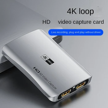 1Set 1080P 4K -Kompatibilné digitalizačné Karty USB 3.01080 S 60FPS HD Video Capture Karty Live Záznam Zachytiť Kartu Silver