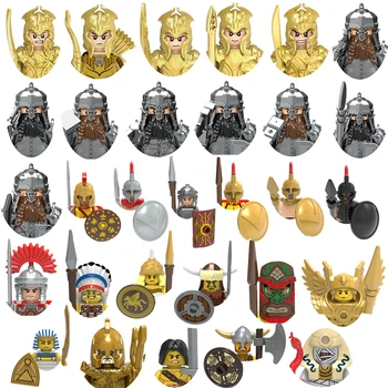 Stavebné Bloky Mini Akcia Obrázok Hračky Dragoon Hrad Zlé Rytieri Vojak Podiel Bitka Žrebec Rímskeho Jazdectva Bojovník Gladiator