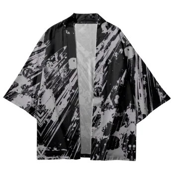 Japonský Tie Dye Prekladané Vytlačené Tradičné Kimono Beach Šortky V Lete Pár Ženy Muži Streetwear Cardigan Yukata