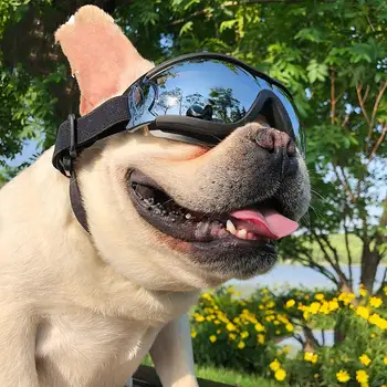 Pet slnečné Okuliare Psa Vetru Okuliare Nepremokavé Windproof ochranu proti slnečnému žiareniu UV Okuliare Veľký Pes Okuliare Pes Dodáva Príslušenstvo