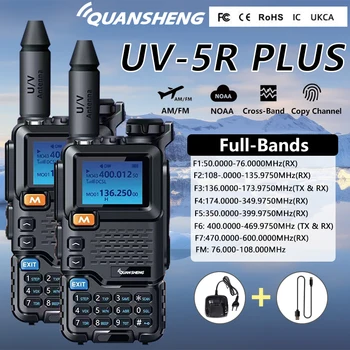 UV 5R Plus Quansheng Walkie Talkie 50-600MHz Full Band AM FM Cross Band NOAA DTMF Scrambler Frekvencia Kópiu 3800mAh obojsmerná Rádiová