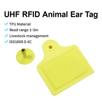 RFID UHF Zvierat Dobytok Ovce Ošípaných Možno Laserom Tlačené Prispôsobiť Riadenie Štatistiky Tag