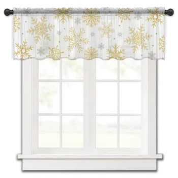 Vianočná Vločka Textúra Malé Okno Opony Záclonka Úplnej Krátke Záclonové Spálňa Domova Voile Závesy