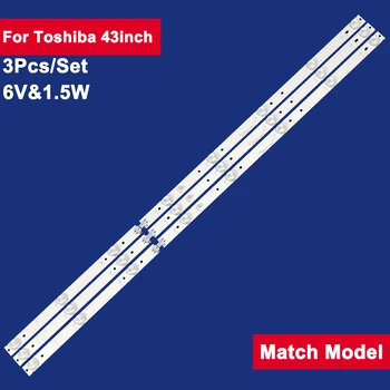 3ks 755mm Pre Toshiba 43inch Podsvietenie LED TV Pásy 8Leds 6V&1.5 W JL.D40081330-140ES-M Podsvietenie 40L1600C 40L2600C TH-40D400C