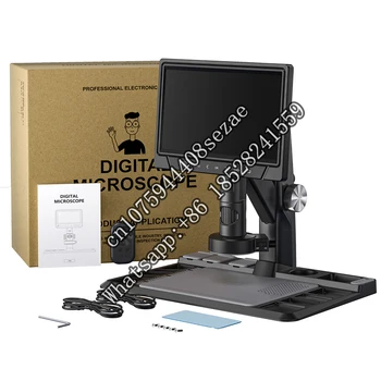 318C 12MPX 1600X Auto Focus 10.1 palcový IPS Displej 30-90 mm 28pcs Led Video Digitálny Mikroskop S Diaľkovým ovládaním