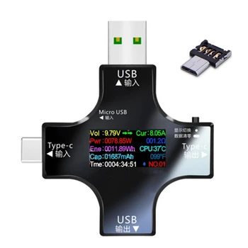 YYSD USB Tester 2 v 1 Typ-C, USB Tester igital Multimeter Prúdu