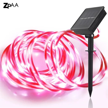 ZPAA Solárne LED Vonkajšie Trubice String Svetlá na Vianočný Dekor Candy Pink String Lampa pre Dovolenku Stranou Nový Rok Záhrade Dekor 12/22M