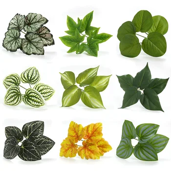 Umelé Rastliny Svadobný Kvetinový Simulácia Zelené Rastliny Korytnačka Späť Begonia Leaf Falošné Kvet Spálne Dekorácie Plastové Listy