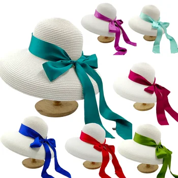 White Nové Žien Farebný Šál Spárovaný so Sun Hat 50 Skladanie Farieb Pláž Hat opaľovací Krém Klobúk Hepburn Vietor, Slnko Klobúk Travelgorras