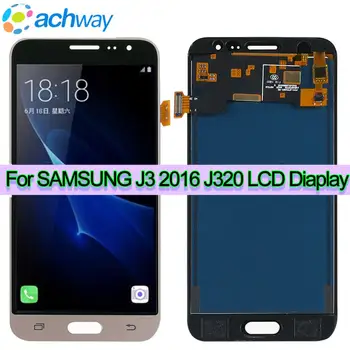 Pre Samsung Galaxy J3 2016 LCD Displej Dotykový Displej Digitalizátorom. SM-J320F J320FN J320H J320M J320F/DS Upraviť Jas Náhradné