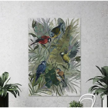 1 Ks HD Vytlačí Domova Botanická Pestrofarebných Vtákov Plátno Plagát Maľovanie na Stenu Umenie Modulárny Obrázok Rámec Pre Obývacia Izba