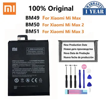 100% Pôvodný Xiao mi BM49 BM50 BM51 Batérie Pre Xiao Max 2 3 Max2 Max3 Vysokej Kvality Telefón Náhradné Batérie