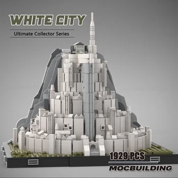 Krúžky Film MOC stavebným White City Architektúry Zbierku DIY Montáž Technológie Tehly Displej Hračky, Puzzle Dary