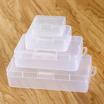 1 Ks Mini Obdĺžnikový Plastový Box Priehľadný Úložný Box Pribrala Malé Časti Miniaplikácie Organizátor Úložný Box