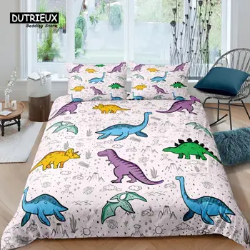 Domov Životných Luxusné 3D animovaný Dinosaura posteľná bielizeň Nastaviť Deti Perinu obliečka na Vankúš Deti posteľná bielizeň Nastaviť Kráľovnej a Kráľa EU/US/AU/UK Veľkosť