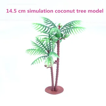 14.5 cm Mikro simulácia kokosový rastlín krajinnej scény, tropické pláže, piesok zasadiť strom modelu