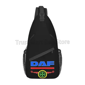 DAF Logo Tlače Náprsné Tašky Crossbody Kožená Taška na Cestovanie Turistika Batoh Bežné Jedného Pleca Daypack pre Ženy, Mužov Outdoorové Športy