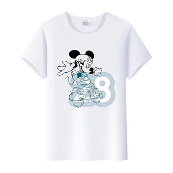 Harajuku Kawaii Mickey Mouse Tlač Tees Disney Kreslené Lete Vtipné Ženy T-shirts Príležitostné O-krku Unisex Krátke Rukáv Oblečenie