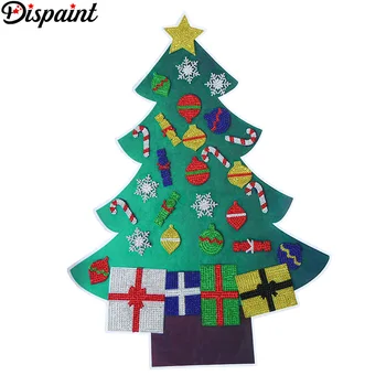 Dispaint 5D DIY Diamond Maľovanie Vianočný Stromček Nový Rok Dar Dieťa Hračku Umelý Strom Stene Okno Nálepky Vianočné Domova
