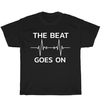 Beat Goes On Tep Otvorenej Operácii Srdca Rehabilitačné CHD Povedomie T-Tričko Unisex dlhé rukávy