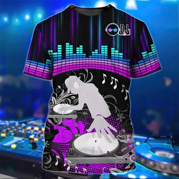 Nové Letné Grafické DJ 3D Tlač, T Košele Muži Ženy Nadrozmerné Oblečenie T-shirt Hip Hop Bežné Streetwear Krátke Tričká Topy