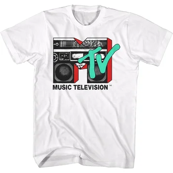 Biela Boombox Logom MTV Tričko