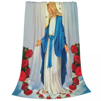 Ježiš, Panna Mária, Deku Velvet Textilných Dekorácií Kresťanskej Katolíckej Multi-funkcia Teplej Hodiť Prikrývky na Gauč Office prehoz cez posteľ